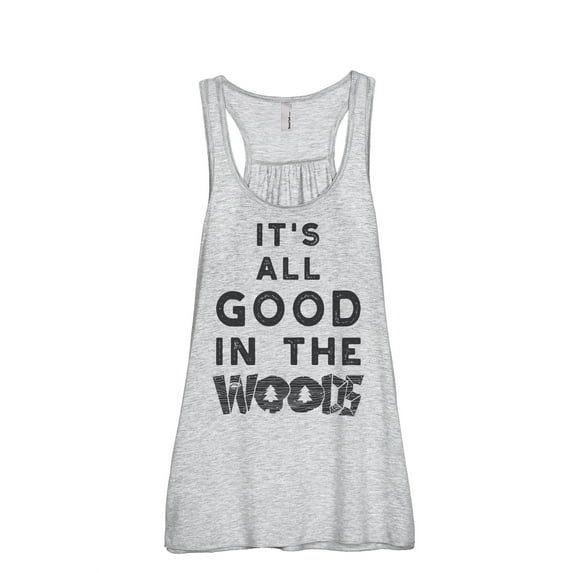 Thread Tank All Good In The Woods Women's Sleeveless Flowy Racerback Tank Top Sport Grey Small