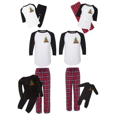 

Awkward Styles Matching Christmas Pajamas Set Red Gifts Tree Family Sleepwear