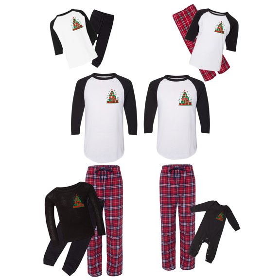 Awkward Styles Matching Christmas Pajamas Set Red Gifts Tree Family Sleepwear