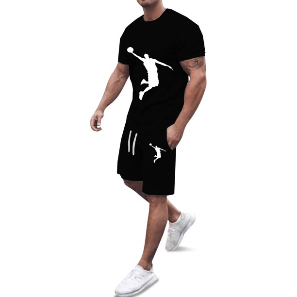 WILLBEST Conjunto de Dos Piezas de Camiseta y Pantalones Cortos de Manga Corta para Hombre, con Camisa y Pantalón Corto.