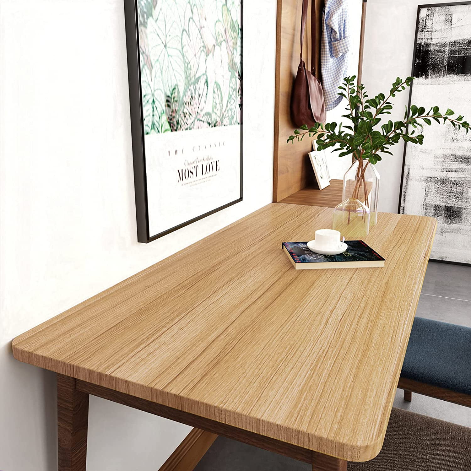 VEELIKE 15.7''x354'' Wood Wallpaper Waterproof Peel and Stick Wood Vinyl Film Self Adhesive Wallpaper Wood Removable Wood Grain Contact Paper Decorative Wall Covering for Cabinets Countertops Bedroom