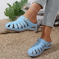 thumbnail image 4 of Rokment Womens Orthopedic Wedges Clogs Fisherman Sandals Boho Beach Vintage Buckles Leather Closed Toe Arch Support Platform Walking Mules Gladiator Backless Slip on Slides Summer Sky Blue Size 8, 4 of 7