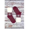 thumbnail image 3 of Ladies Wool Bed Socks With Fairisle Design - Thermal Lounge Socks, 3 of 5