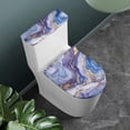 thumbnail image 3 of HELLHERO Marble Texture Toilet Seat Cover Replacement 2 Pcs Set Elastic Fabric Easy Care for Family, 3 of 8