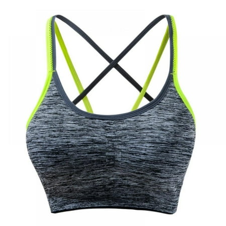 

Women s Cross-Back Bra No Steel Ring Yoga Sports Medium Support Bra