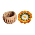 thumbnail image 3 of Kit de crochet para principiantes para taza de bebidas, posavasos floral completo tejido a mano Naranja, 3 of 9