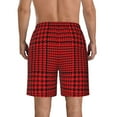 thumbnail image 3 of Bixox Men's Red Black Houndstooth printing Casual Classic Fit Short Summer Beach Shorts, 3 of 6
