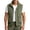 Army Green, variant on Atkumj Men Fishing Vest Fashion Multi‑Functional Stand Collar Zip Up Drawstring Hem Oversized Vests Casual Solid Color Loose Mens Outerwear Vests for Outdoor Activity M