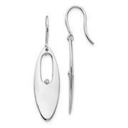 Sterling Silver White Ice Diamond Earrings 52x11 mm (0.01 cttw, I1-I3 Clarity, I-J Color)