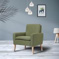 thumbnail image 4 of Dazone Modern Accent Chair Single Sofa Comfy Fabric Upholstered Arm Chair Club Bar Sofa Living Room (Light Green), 4 of 9