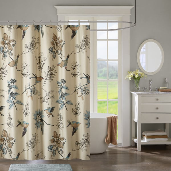 Madison Park Pierce Khaki Printed Cotton Shower Curtain - Walmart.com ...