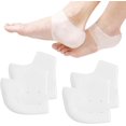 thumbnail image 1 of Protectores de talón de silicona: 4 unidades de prevención de ampollas de gel suave, taloneras y protectores de tobillo para aliviar la fascitis plantar, cómodos y duraderos, 1 of 5