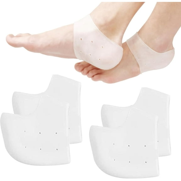 Silicone Heel Protectors with Aloe Vera Extract -Plantar Fasciitis Heel Cup for Cracked Heel,Achilles Tendonitis and Dry Cracked Heel