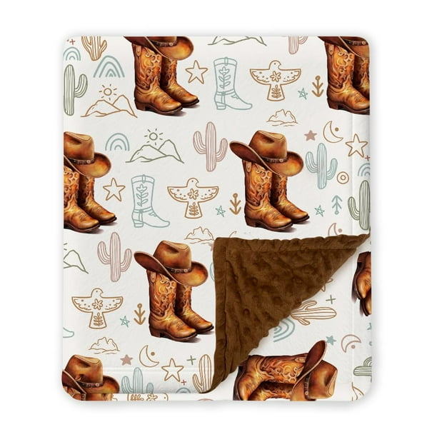Manta Locobird Western Baby Minky de 76 x 102 cm, suave y cálida