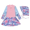 thumbnail image 5 of Laipiong Girls' Swimsuit 2026 Stylish Funny Cute Print Dress Style Sun Bathing Suits Long Sleeved Rash Guard Comfy Beach Swimwear, 5 of 5
