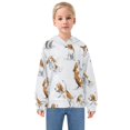 thumbnail image 3 of Kids' Hooded Pullover Sweatshirt Casual Tops Long Sleeve Print Hoodies Pocket Dogs in Various Poses, 3 of 9