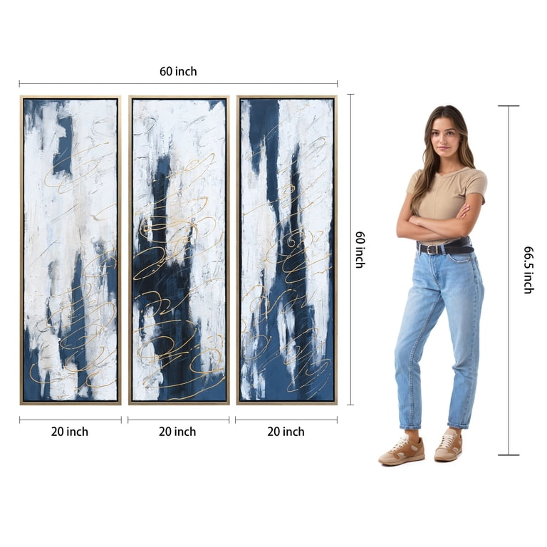 Empire Art Direct Blue Shadows Textured Metallic Hand Painted