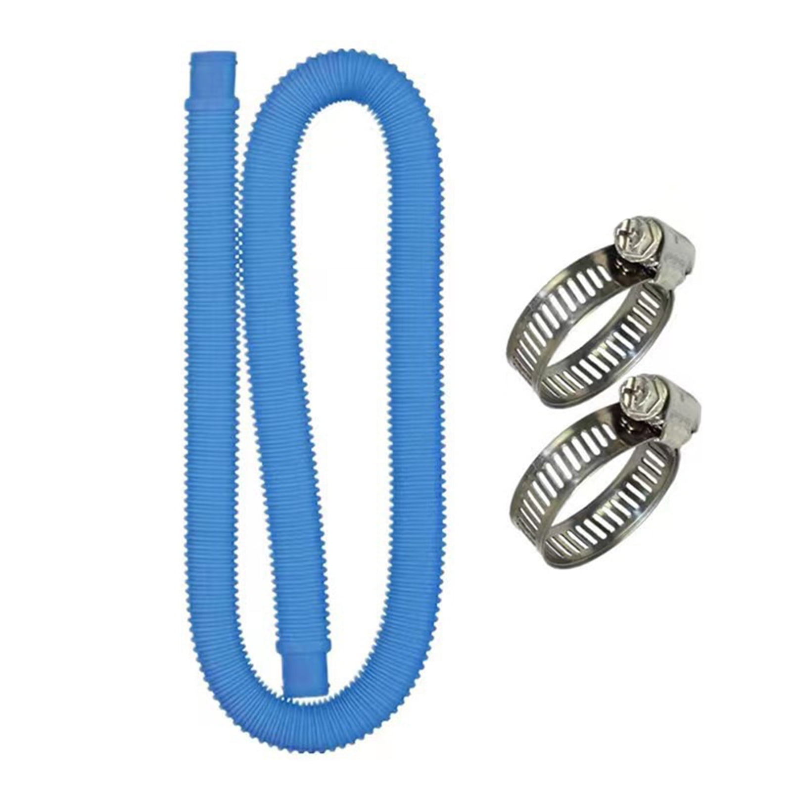 Spiral Wound Pool Hose with Clamps Leakproof Plastic Replacement Hose for Pool Filter Pump