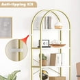 thumbnail image 6 of Yeshouse Bookshelf 5 Tier Bookcase Arched Display Racks Tall Standing Bookshelves Metal Frame Modern Storage Rack Shelf Large Wood Book Shelf for Bedroom, Living Room, Home Office, 6 of 8