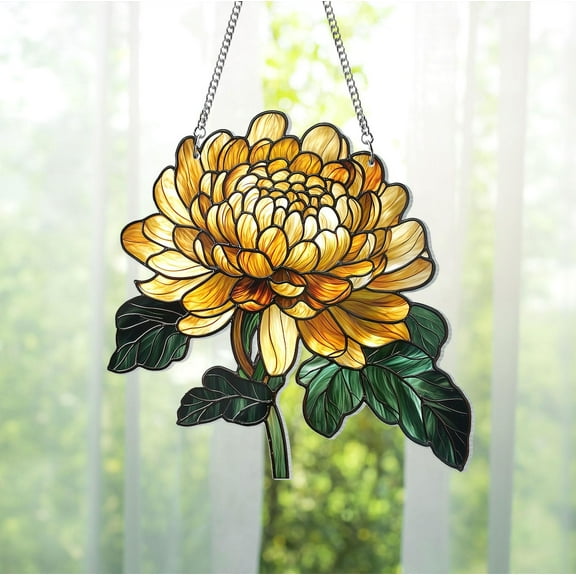 Birth Flower With Name Suncatcher Mothers Day Gift For Mom, Grandmas Garden Birth Month Flower Acrylic Window Hanging, Flower Memorial Gift