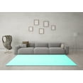 thumbnail image 3 of Ahgly Company Indoor Square Solid Turquoise Blue Modern Area Rugs, 3' Square, 3 of 4
