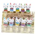 thumbnail image 2 of 10x Clips de fotos de conejo de Pascua de dibujos animados Clips de clavija de colores artesanales de madera para decoración del hogar estilo C, 2 of 9