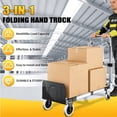 thumbnail image 2 of Rvchic 2 in 1 Foldable Heavy Duty Hand Truck with Retractable Handle and 4 Rubber Wheels,Industrial Convertible Dolly Cart for Moving,Travel,Office Use,600lbs,Black, 2 of 7