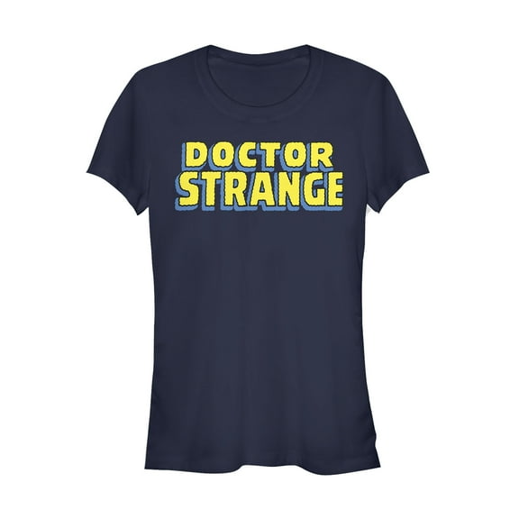 Junior's Marvel Doctor Strange Bold Logo  Graphic Tee Navy Blue X Large