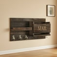 thumbnail image 4 of Staron Wall Mounted Coat Rack with Key Organizer, Wooden Entryway Storage for Home, Living Room Shelves with Hooks for Hats and Mail, 4 of 6