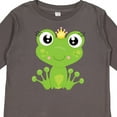 thumbnail image 4 of Inktastic Cute Frog, Green Frog, Frog Princess, Crown Girls Long Sleeve Toddler T-Shirt, 4 of 5