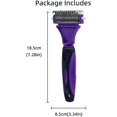 thumbnail image 2 of nipocaio Pet Grooming Tool To Remove Mats Safely For Dogs, Cats And All Hairy Pets Double Sided Shedding Brush Pet Grooming Brush Undercoat Rake Comb1pcs purple, 2 of 5