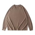 thumbnail image 3 of Vintage Oversized Crew Neck Sweatshirt for Men Long Sleeve Shirt Basic Solid Color Tee Acid Wash Shirt Pullover Top, 3 of 3