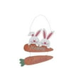 thumbnail image 1 of Wooden Double Bunny With Carrots Hanger, 1 of 3
