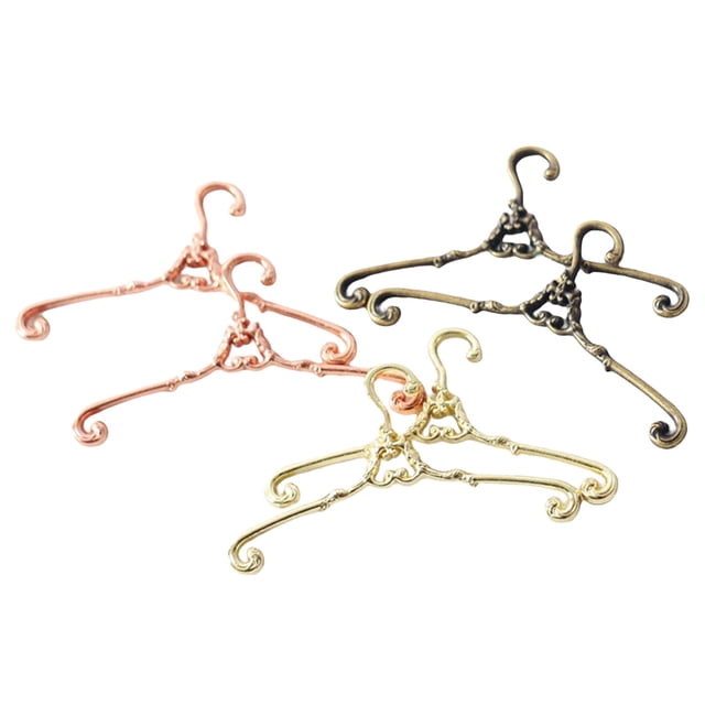 6 piezas 1/6 perchas de muñecas, tendedero de ropa accesorios de decoración en miniatura de estilo Vintage para Drama Mini Sunnimix Tendedero para casa de muñecas