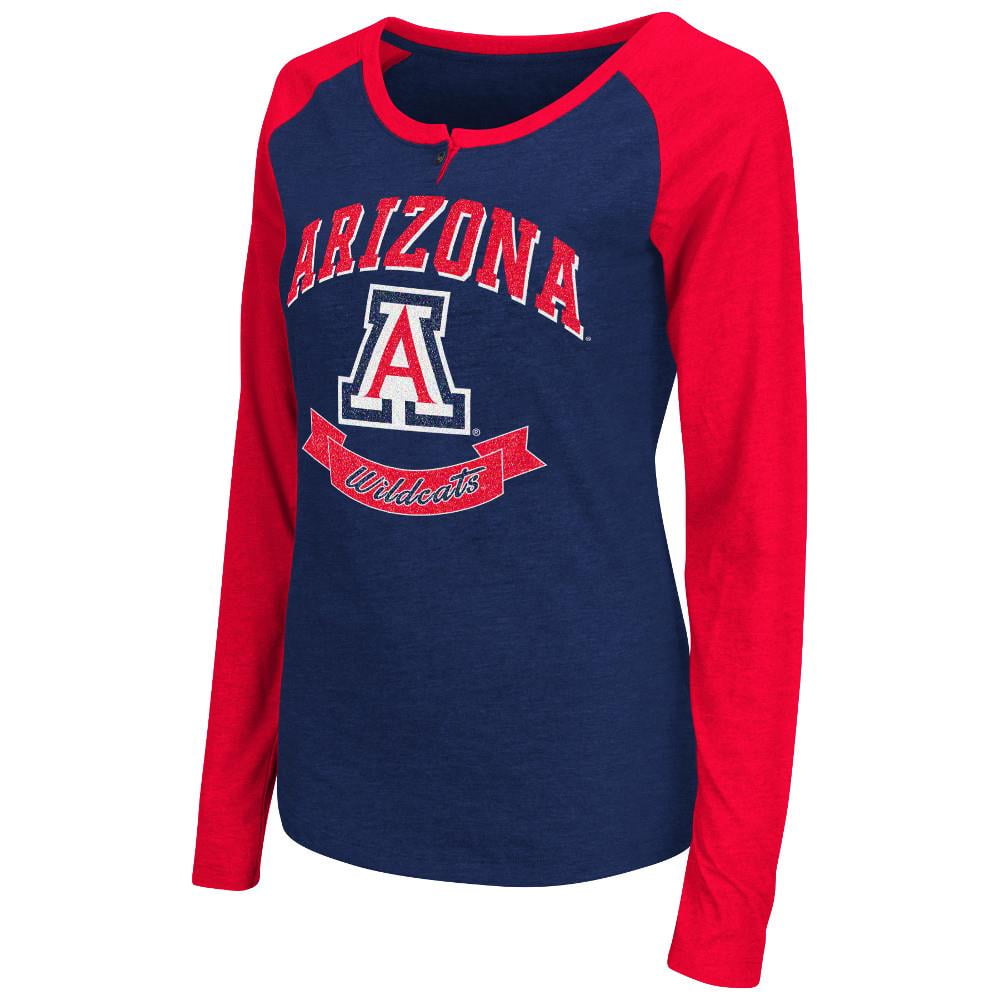 Womens NCAA Arizona Wildcats Long Sleeve Raglan Tee Shirt (Team Color) by Colosseum