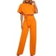 thumbnail image 2 of Pntutb - Mono de manga corta para mujer, ropa de club, mono de pierna recta con cinturón Pntutb Pntutb-7501, 2 of 9