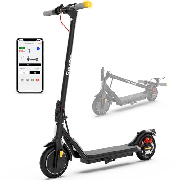 5TH WHEEL Electric Scooter - 300W Motor, 20km Range, 29km/h, Turn Signals, Dual Brakes & App Control - Foldable Commuter for Adults (265 lbs)