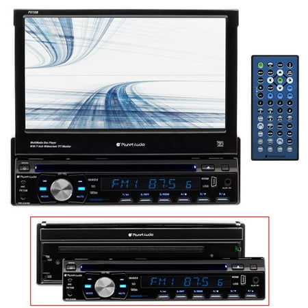 Planet Audio Single-Din DVD Player 7" Motorized Touchscreen Detach Panel Bluetooth