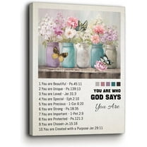 Christian Wall Art Inspirational Canvas Wall Art Encouraging Bible Verses Wall Decor God Says You Are Wall Art For Home Office Dining Religious Pictures Bathroom Wall Art Framed 12x16 Inch