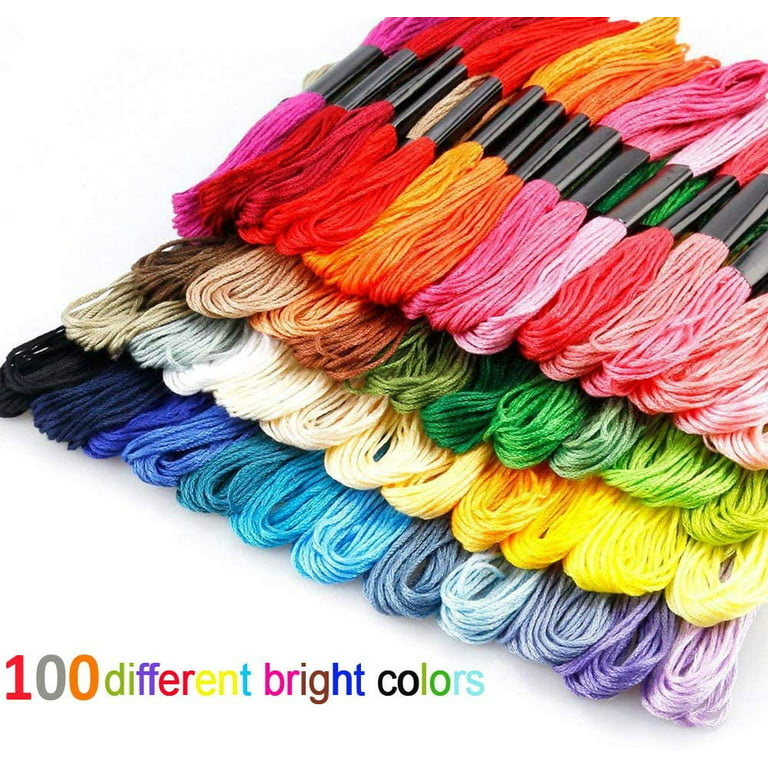 200/120/100 Colors Cotton Cross Floss Stitch Thread Embroidery Sewing  Skeins Multi Colors 
