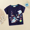thumbnail image 3 of Vedolay Crop Tops For Boy Toddler Boys Outfit Short Sleeve T-Shirt Birthday Gift,Dark Blue 5-6 Years, 3 of 5