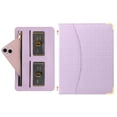 thumbnail image 4 of for Samsung Galaxy Tab S9 / S9 FE / S8 Crossbody Case, PU Leather Flip Cover with Card Holder Zipper Pocket Flip Stand Shoulder Strap Pencil Slot, Envelope Design Tablet Case, Purple, 4 of 13