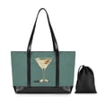 thumbnail image 7 of FORMRS Canvas Laptop Tote Bag for Women with 15.6" Computer Compartments Shoulder Handbag, Beige Martini, 7 of 7