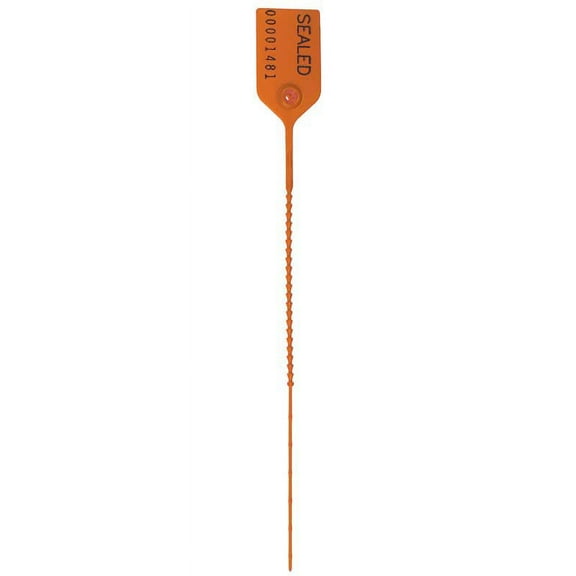 Consecutive Numbering Value Security Seals - Orange - Box of 250 Break Strength