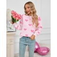thumbnail image 3 of Women Sweaters Crewneck Cute Heart Valentine's Day Long Sleeve Knitted Sweaters Winter Pullover Sweaters Alsol Lamesa, 3 of 6