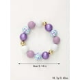 thumbnail image 6 of Bright Color Print Flower Wood Beads Stretchy Bracelet Summer Jewelry Girls Gift, 6 of 8