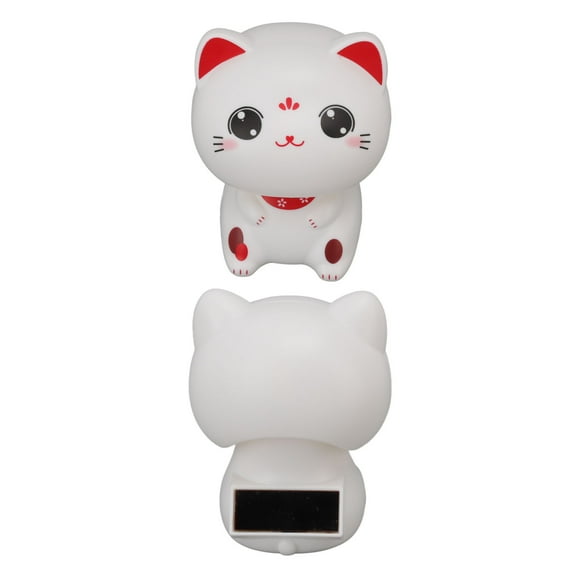 Cute Cat Ornament,Cute Cat Ornament Solar Lucky Cat Sculpture Cat Sculpture Statue Modern Innovation