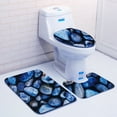 thumbnail image 5 of Juego de alfombras de baño con estampado de piedra 3D, alfombrillas de baño antideslizantes, alfombrillas decorativas para asiento de inodoro, alfombra 3 piezas Eigraketly JJ25267-07, 5 of 5