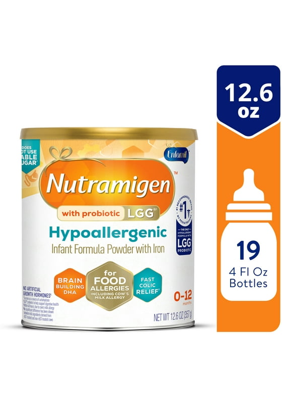Nutramigen Hypoallergenic Baby Formula,Lactose Free,Colic Relief from Cow's Milk AllergyStars in 24 Hours, Brain Building Omega-3 DHA,Probiotic LGGfor Immune Support, 12.6 Oz