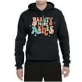 thumbnail image 2 of Wild Bobby Beauty From Ashes Groovy Font With Stars Vintage Unisex Hoodie Sweatshirt, Black, Small, 2 of 6